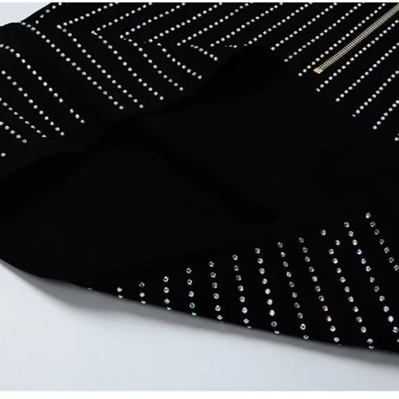 New Women's Long Sleeves V Neck Mini Bodycon Cocktail Party Beaded Dress… - Picture 4 of 8